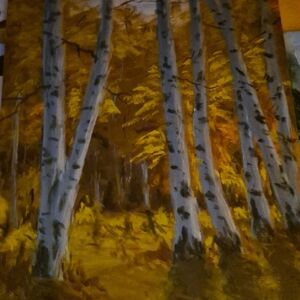 Autumn Birch Forest Canvas Art